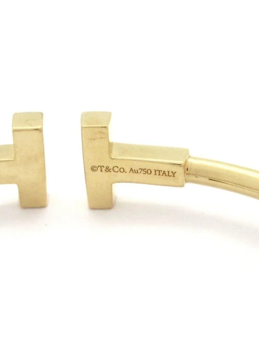 Tiffany & Co Bangle T Wire 18k Yellow Gold Bracelet